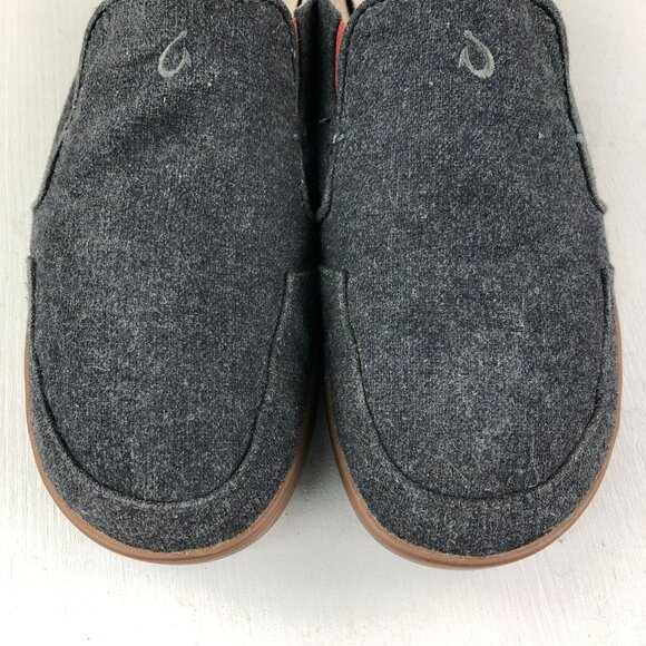 OluKai Men\'s Size 10 Nohea Wool Grey Textile Closed Toe Slip On Loafers Casual main image 14